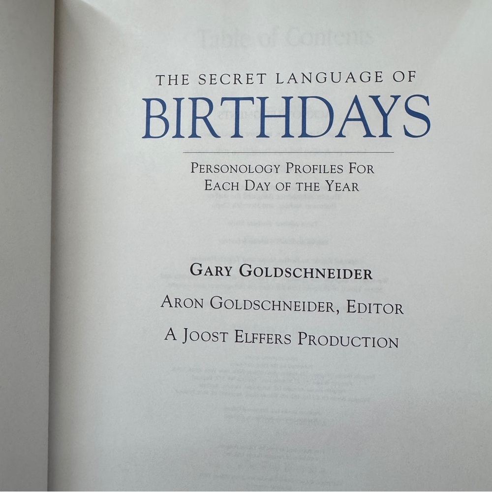 The Secret Language of Birthdays Hardcover‎ Book